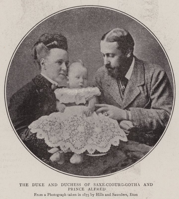 The Duke and Duchess of Saxe-Coburg-Gotha and Prince Alfred by English Photographer