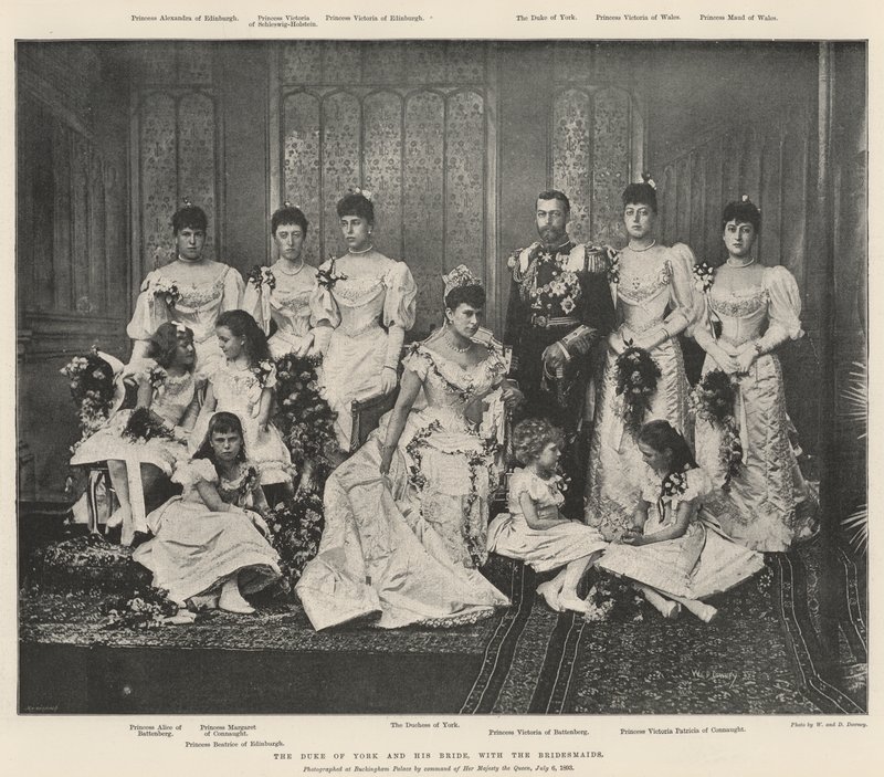 The Duke of York and his Bride, with the Bridesmaids by English Photographer