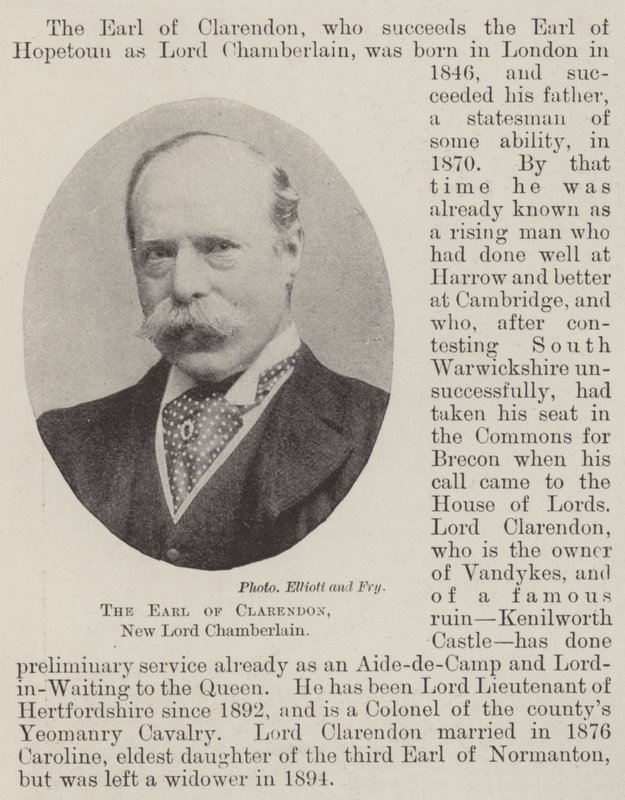 The Earl of Clarendon, New Lord Chamberlain by English Photographer
