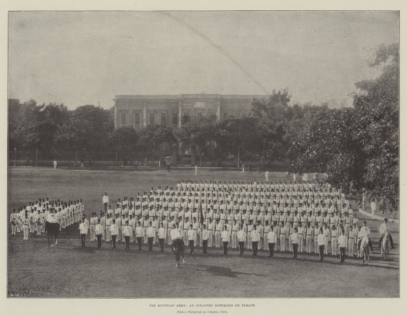 The Egyptian Army, an Infantry Battalion on Parade by English Photographer