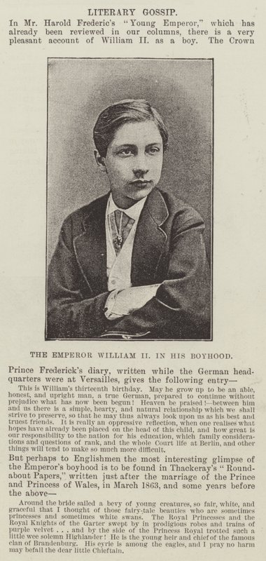 The Emperor William II in his Boyhood by English Photographer