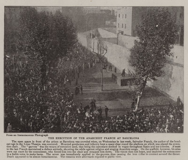 The Execution of the Anarchist Franch at Barcelona by English Photographer