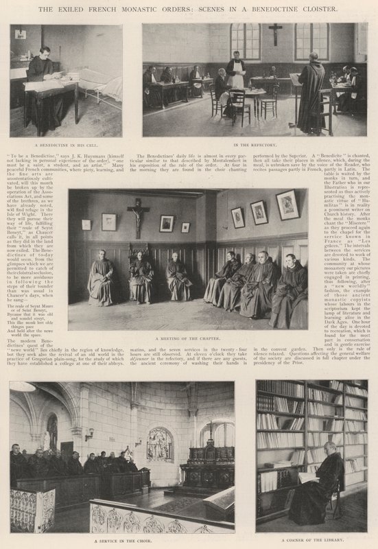 The Exiled French Monastic Orders, Scenes in a Benedictine Cloister by English Photographer