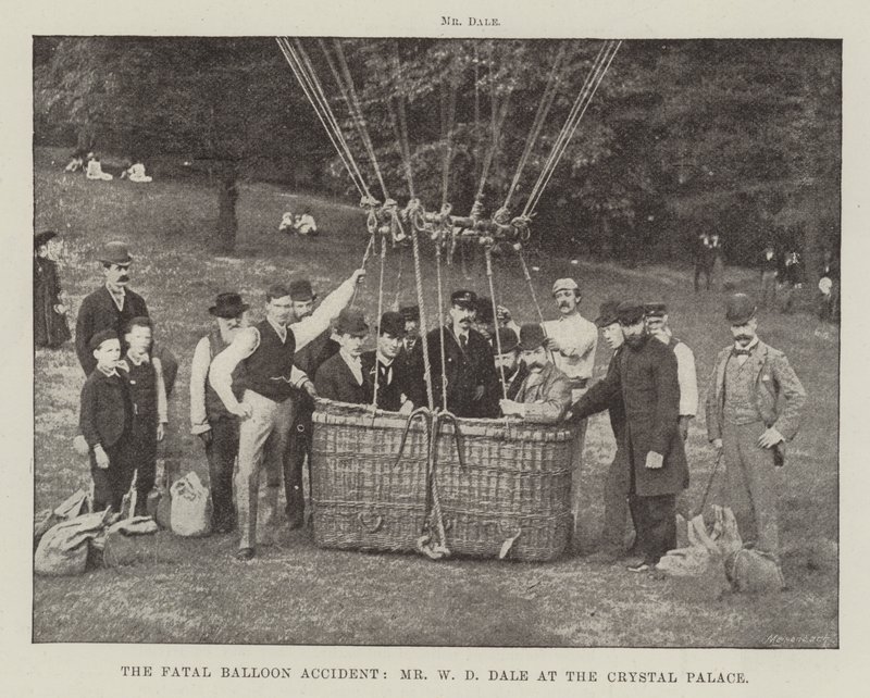 The Fatal Balloon Accident, Mr W D Dale at the Crystal Palace by English Photographer
