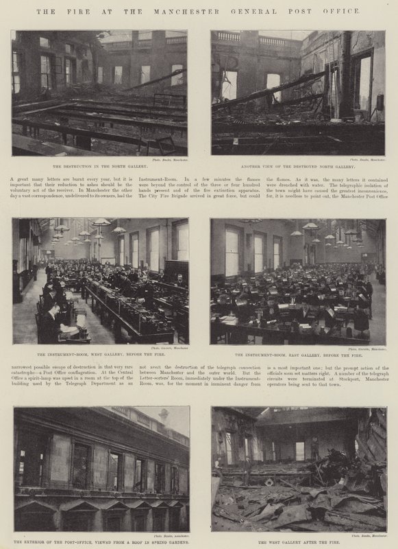 The Fire at the Manchester General Post Office by English Photographer