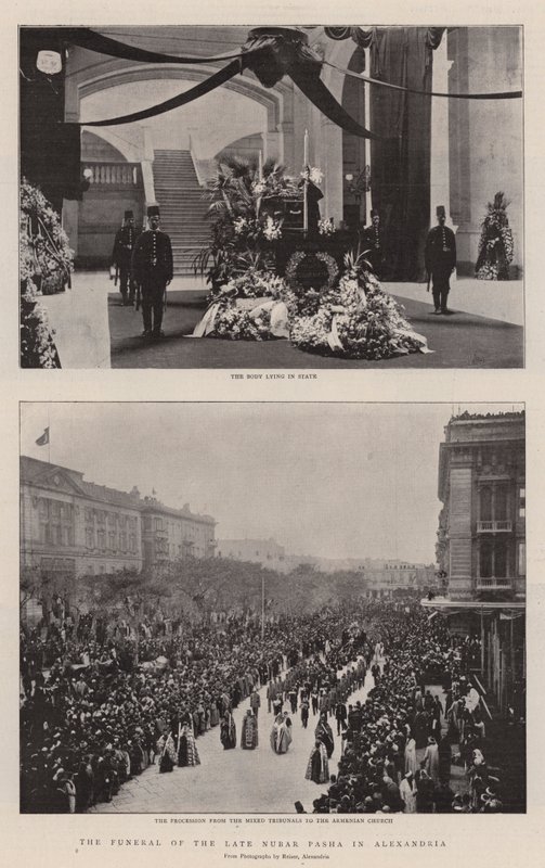 The Funeral of the Late Nubar Pasha in Alexandria by English Photographer