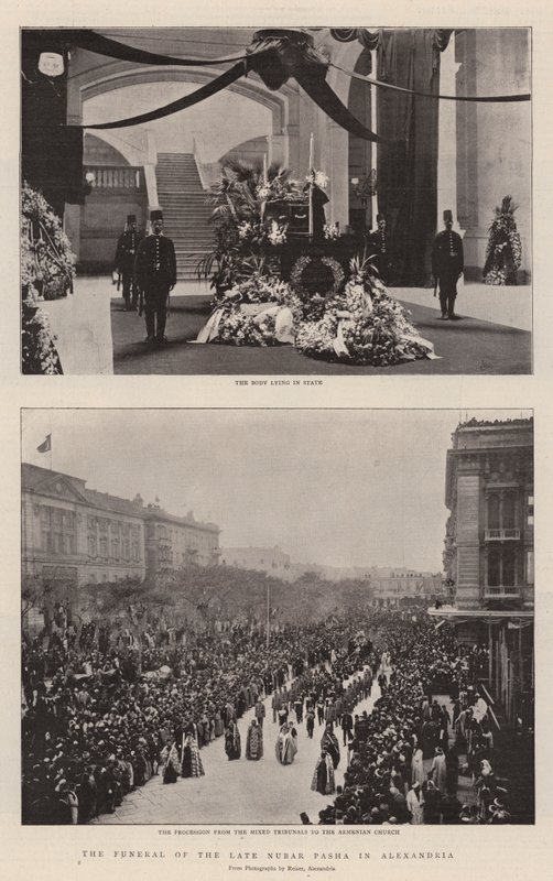 The Funeral of the Late Nubar Pasha in Alexandria by English Photographer