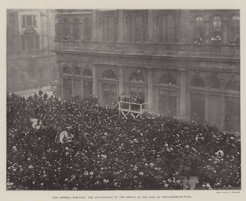 The General Election, the declaration of the result of the poll at Newcastle-on-Tyne by English Photographer