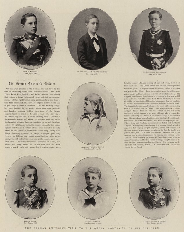 The German Emperors Visit to the Queen, Portraits of his Children by English Photographer