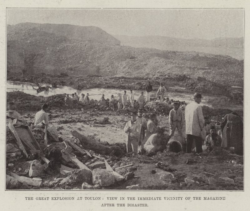 The Great Explosion at Toulon, View in the Immediate Vicinity of the Magazine after the Disaster by English Photographer