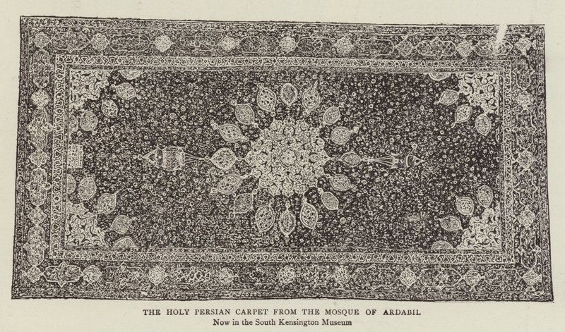 The Holy Persian Carpet from the Mosque of Ardabil by English Photographer