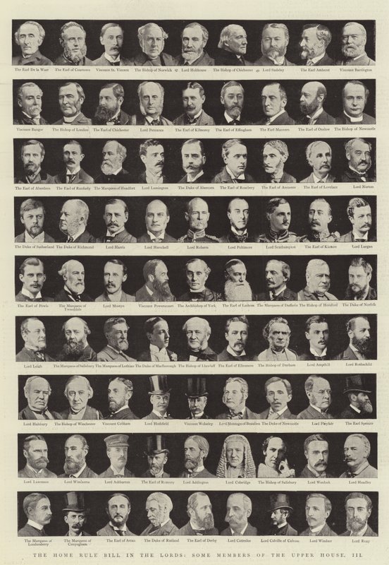 The Home Rule Bill in the Lords, Some Members of the Upper House, III by English Photographer
