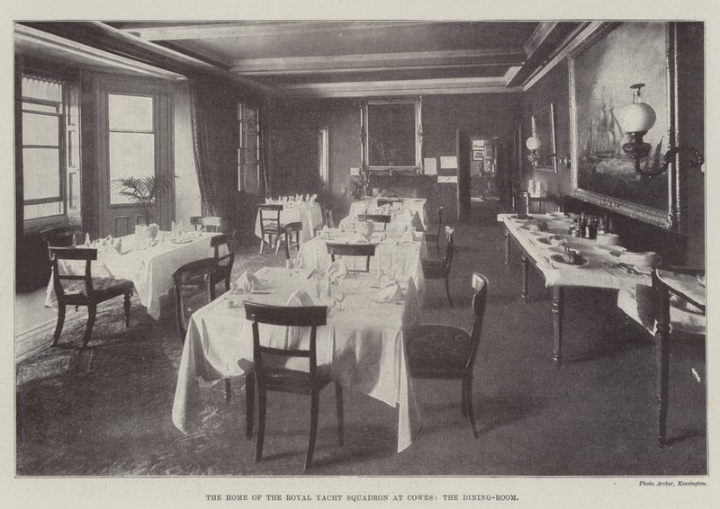 The Home of the Royal Yacht Squadron at Cowes, the Dining-Room by English Photographer