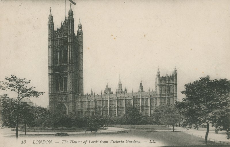 The Houses of Lords from Victoria Gardens, London by English Photographer