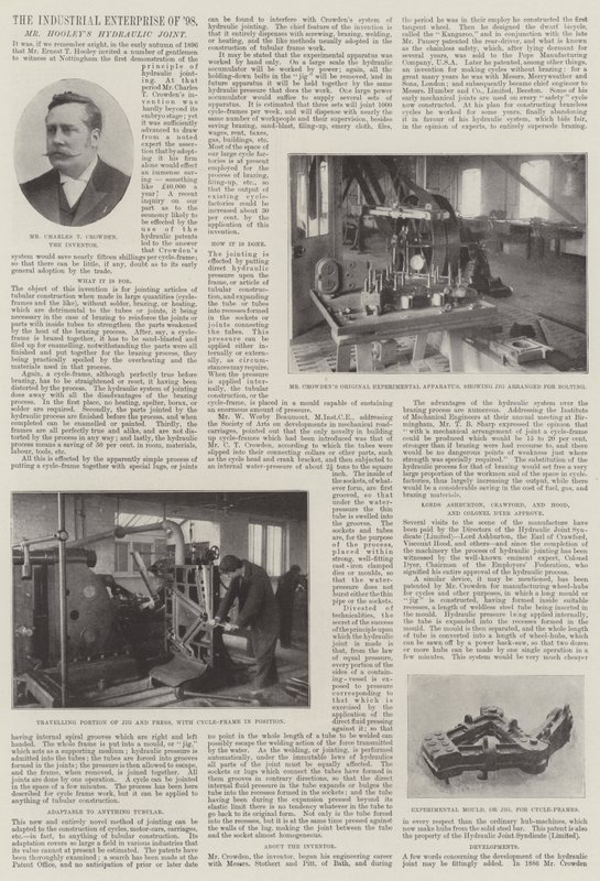The Industrial Enterprise of 1898, Mr Hooleys Hydraulic Joint by English Photographer
