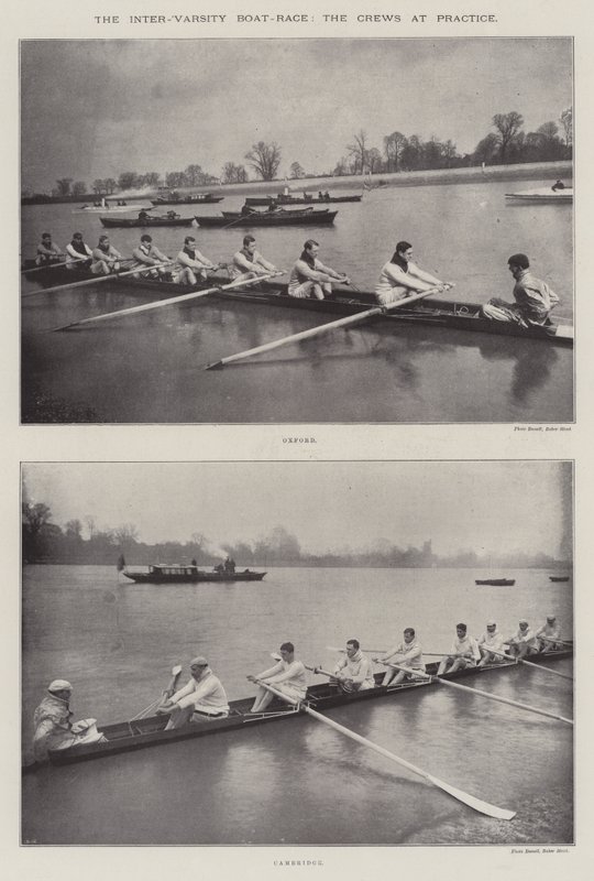 The Inter-Varsity Boat-Race, the Crews at Practice by English Photographer