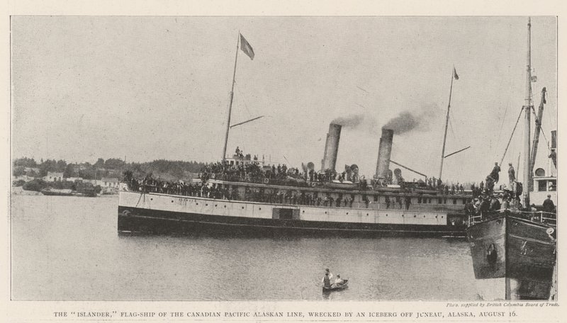 The Islander, Flag-Ship of the Canadian Pacific Alaskan Line, wrecked by an Iceberg off Juneau, Alaska, 16 August by English Photographer