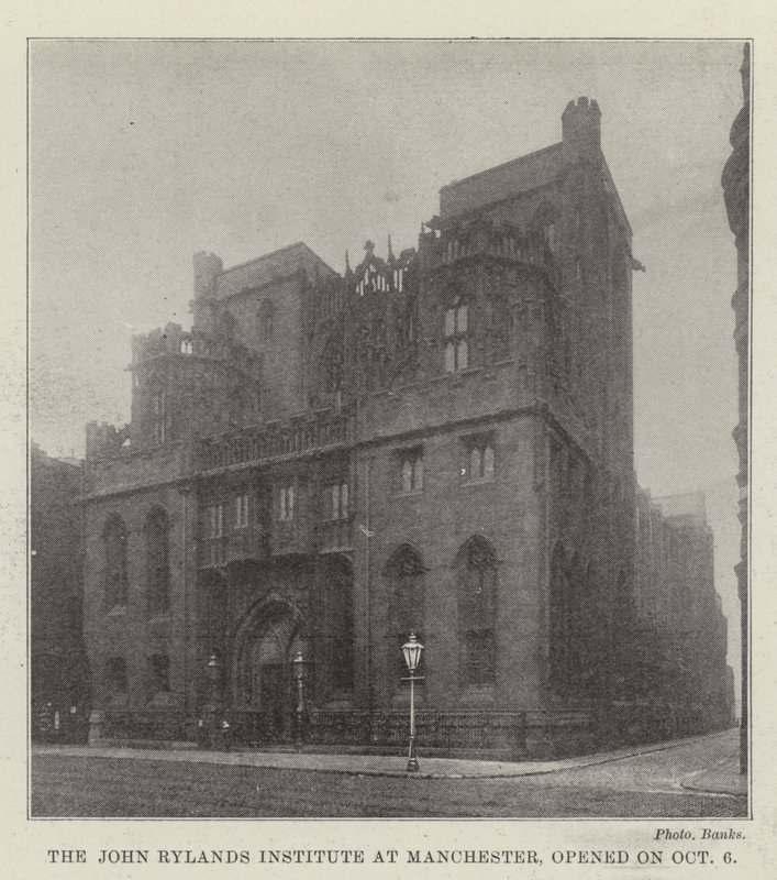 The John Rylands Institute at Manchester, opened on 6 October by English Photographer