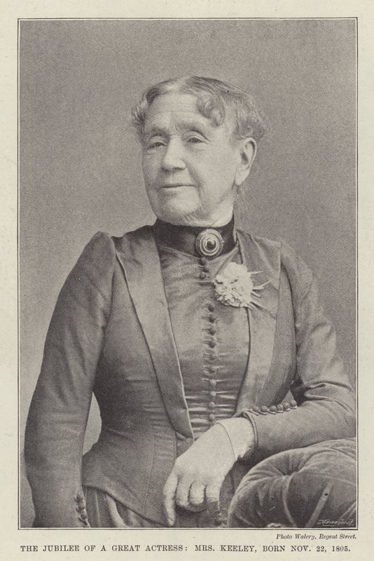 The Jubilee of a Great Actress, Mrs Keeley, Born 22 November 1805 by English Photographer