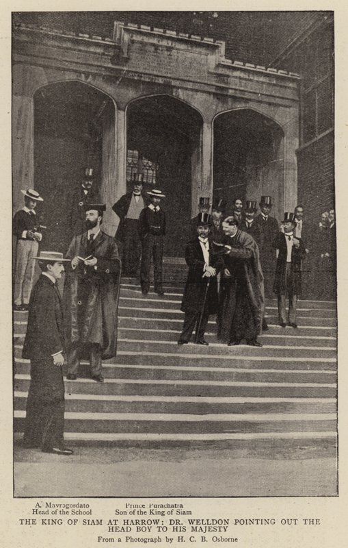 The King of Siam at Harrow, Dr Welldon Pointing Out the Head Boy to His Majesty by English Photographer