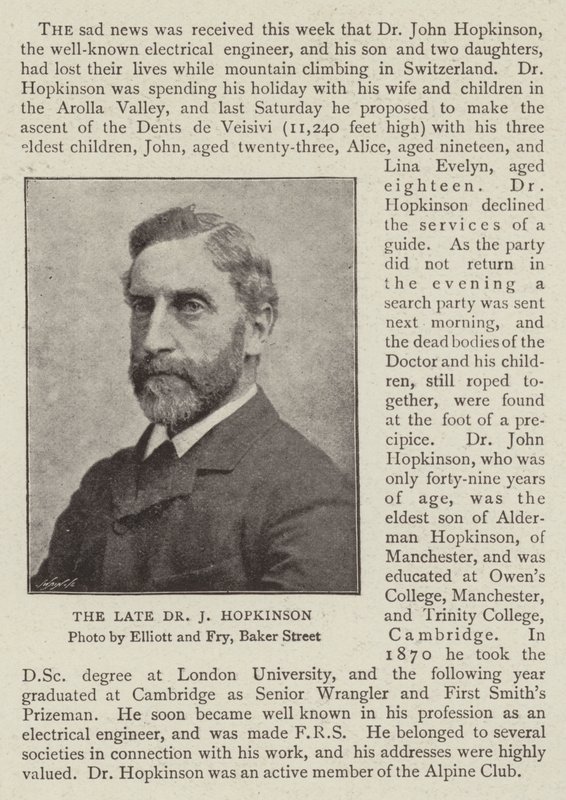 The Late Dr J Hopkinson by English Photographer