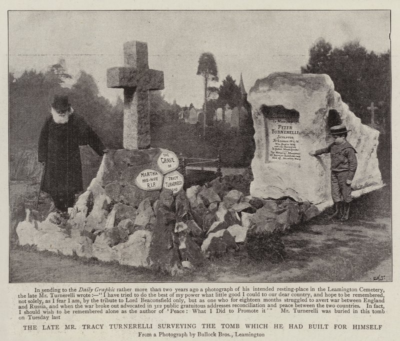 The Late Mr Tracy Turnerelli Surveying the Tomb Which He Had Built for Himself by English Photographer