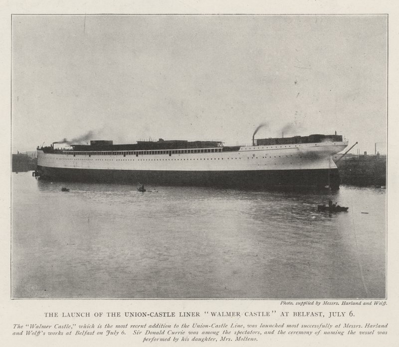 The Launch of the Union-Castle Liner Walmer Castle at Belfast, 6 July by English Photographer