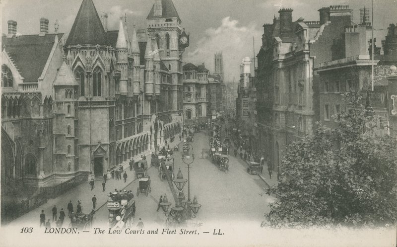 The Law Courts and Fleet Street, London by English Photographer