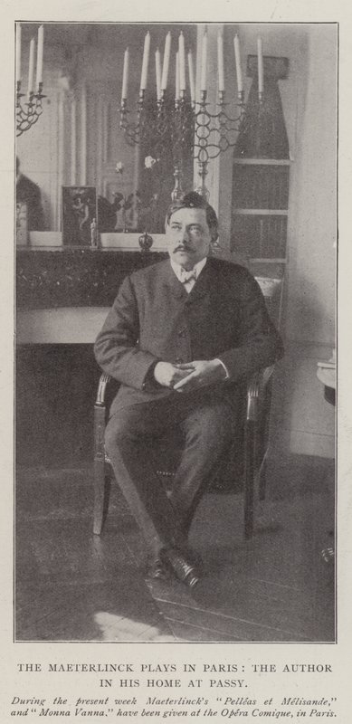The Maeterlinck Plays in Paris, the Author in His Home at Passy by English Photographer