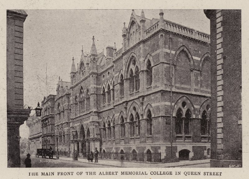 The Main Front of the Albert Memorial College in Queen Street by English Photographer