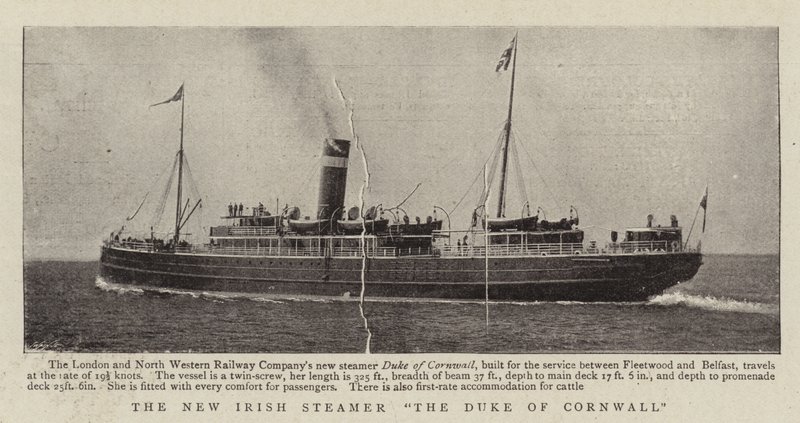 The New Irish Steamer The Duke of Cornwall by English Photographer