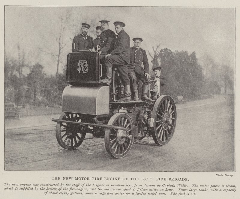 The New Motor Fire-Engine of the LCC Fire Brigade by English Photographer