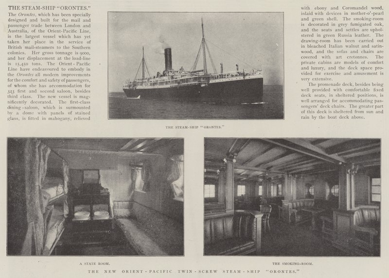 The New Orient-Pacific Twin-Screw Steam-Ship Orontes by English Photographer