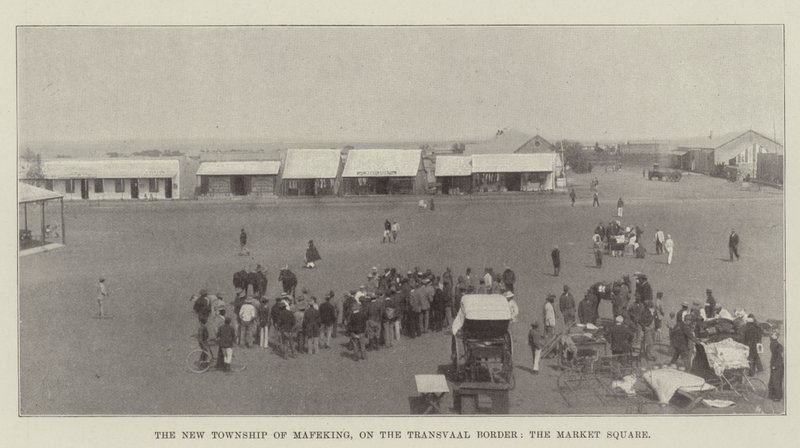 The New Township of Mafeking, on the Transvaal Border, the Market Square by English Photographer