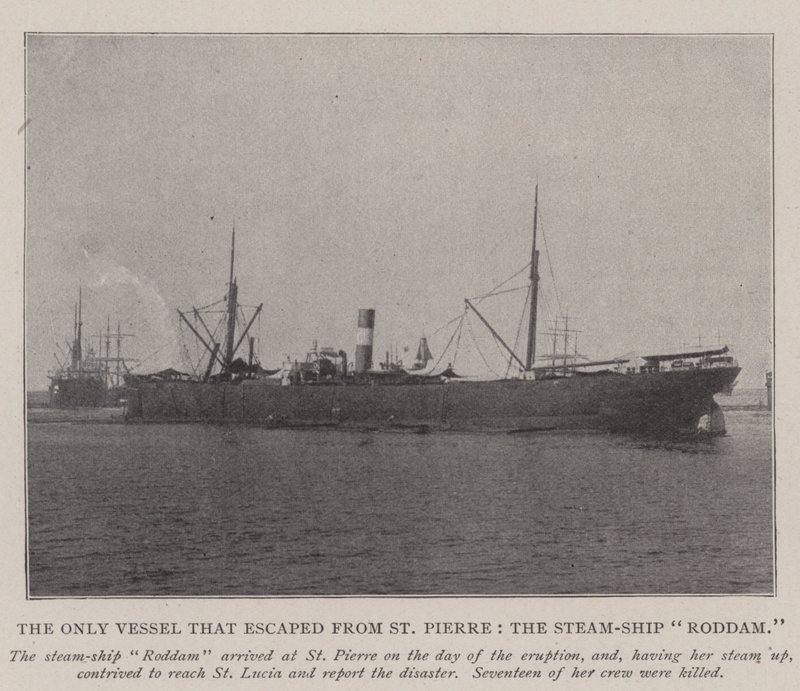 The Only Vessel that escaped from St Pierre, the Steam-Ship Roddam by English Photographer