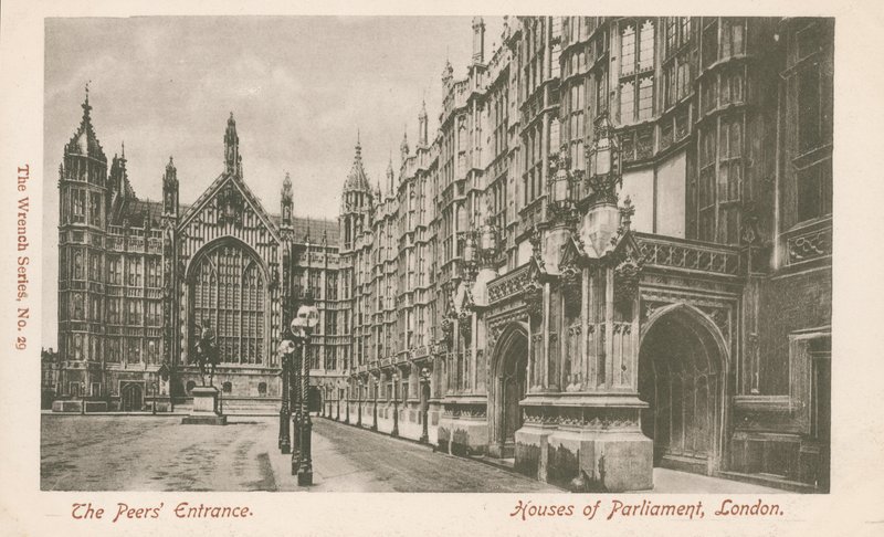 The Peers Entrance, Houses of Parliament, London by English Photographer