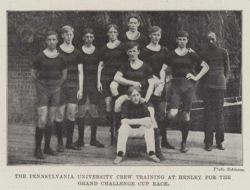 The Pennsylvania University Crew Training at Henley for the Grand Challenge Cup Race by English Photographer