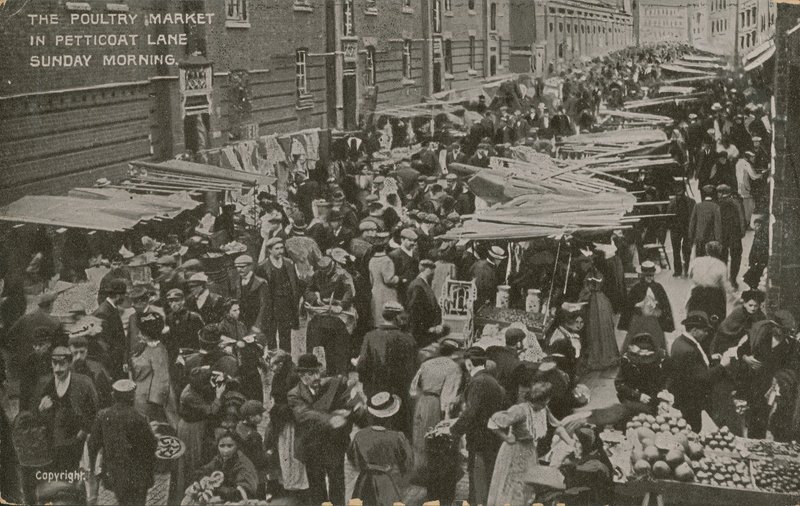 The Poultry Market, Petticoat Lane, Sunday Morning by English Photographer