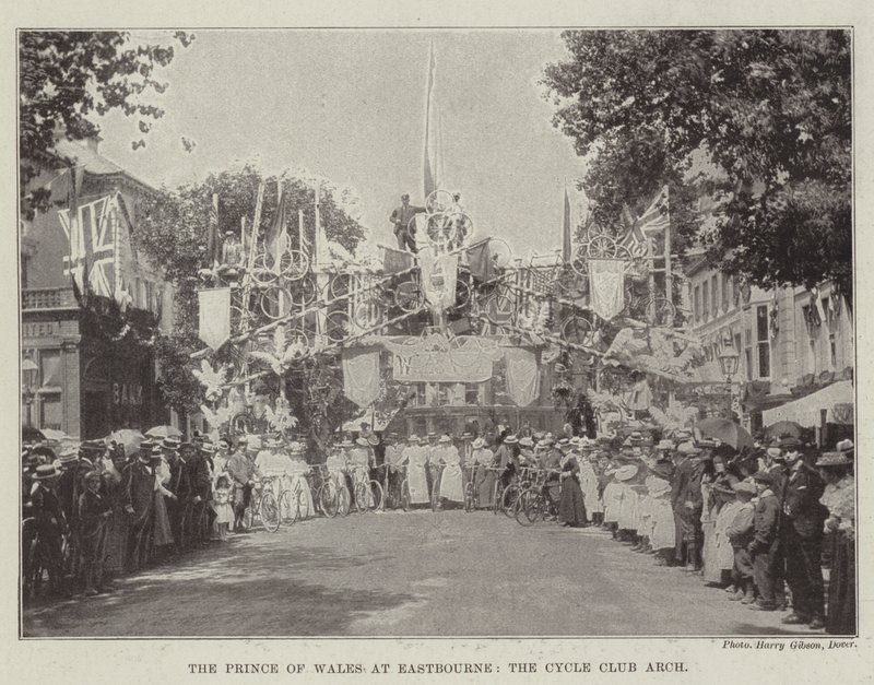 The Prince of Wales at Eastbourne, the Cycle Club Arch by English Photographer