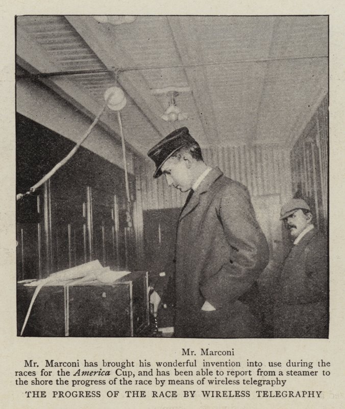 The Progress of the Race by Wireless Telegraphy by English Photographer