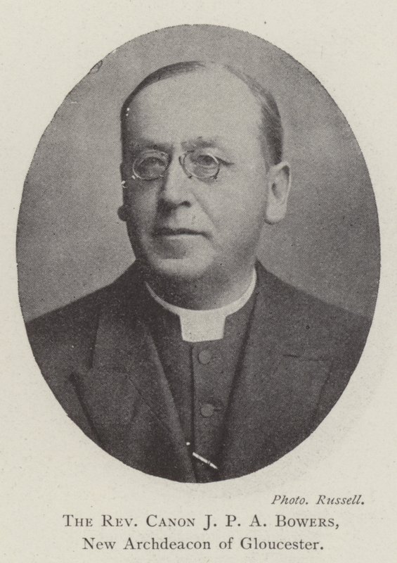 The Reverend Canon J P A Bowers, New Archdeacon of Gloucester by English Photographer