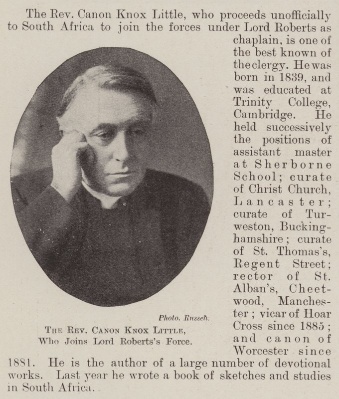 The Reverend Canon Knox Little, who joins Lord Roberts