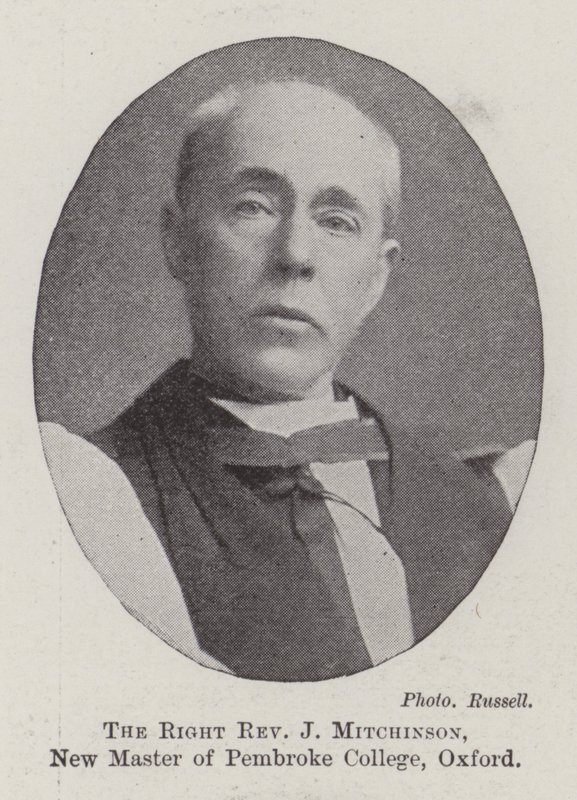 The Right Reverend J Mitchinson, New Master of Pembroke College, Oxford by English Photographer