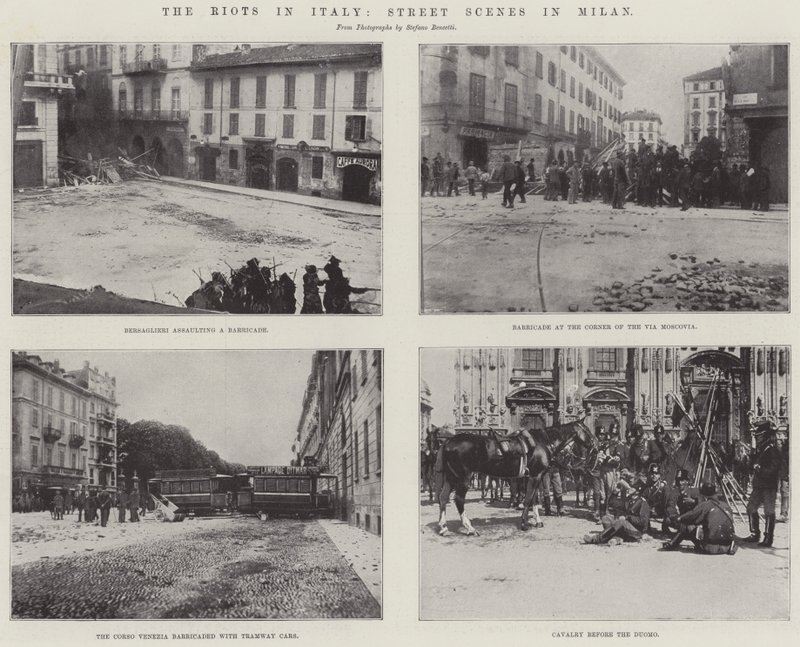 The Riots in Italy, Street Scenes in Milan by English Photographer