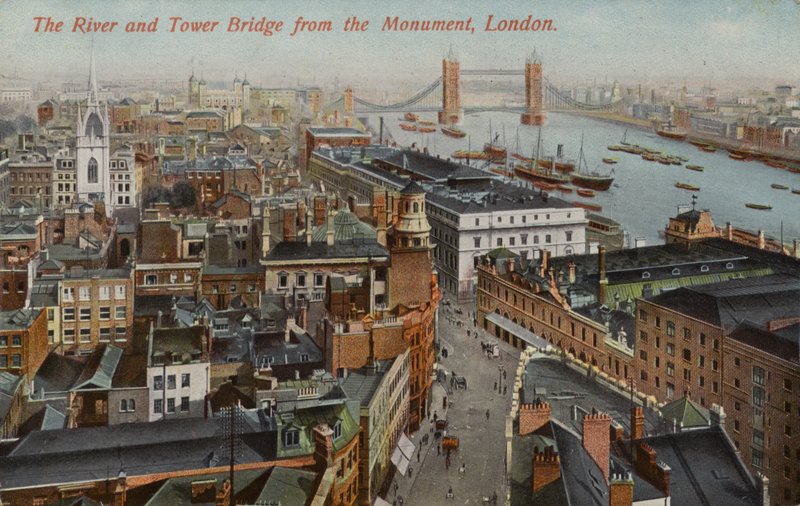 The River and Tower Bridge from the Monument, London by English Photographer