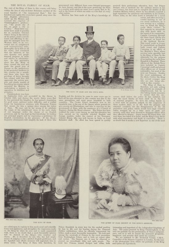 The Royal Family of Siam by English Photographer