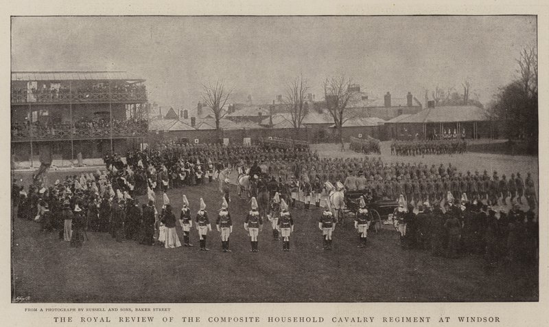 The Royal Review of the Composite Household Cavalry Regiment at Windsor by English Photographer