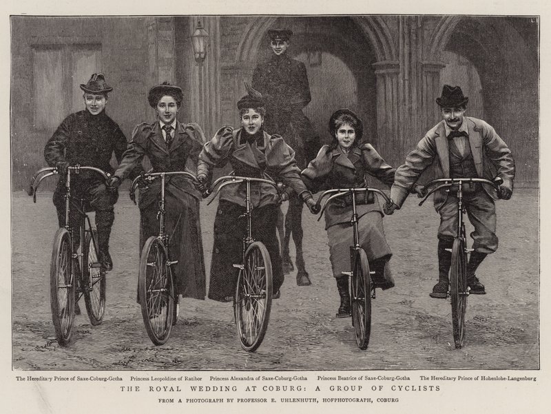 The Royal Wedding at Coburg, a Group of Cyclists by English Photographer
