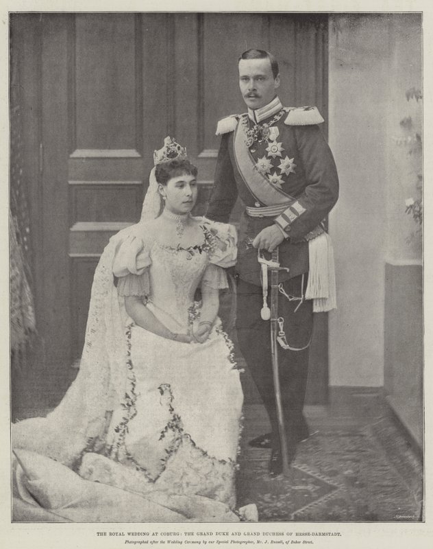 The Royal Wedding at Coburg, the Grand Duke and Grand Duchess of Hesse-Darmstadt by English Photographer