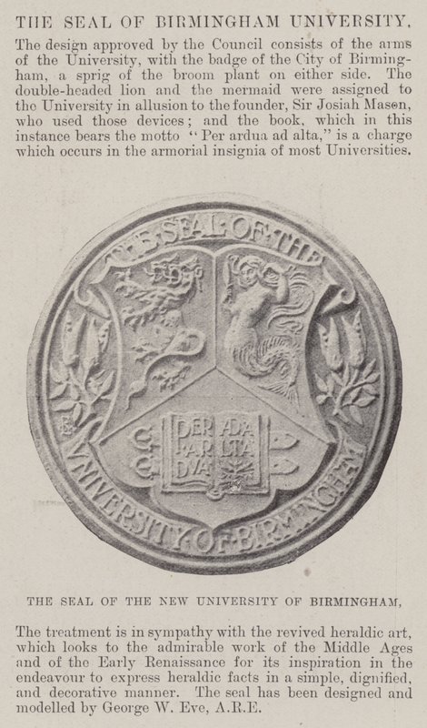 The Seal of the New University of Birmingham by English Photographer